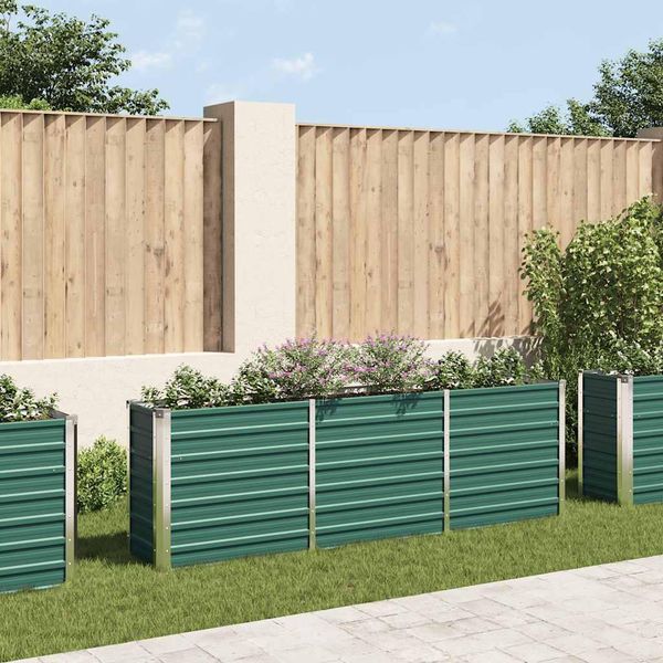Maison Exclusive - Aiuola Rialzata Da Giardino Acciaio Zincato 240×40×77 Cm Verde-image