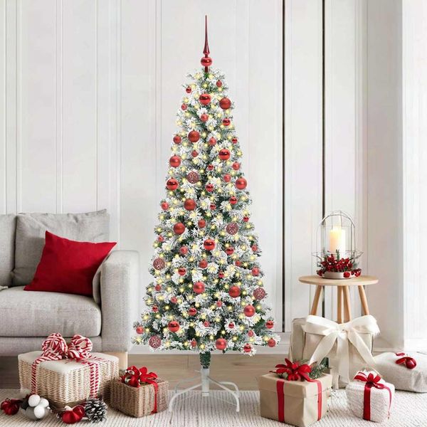 Maison Exclusive - Albero Di Natale Artificiale Pieghevole Verde E Bianco 180 Cm-image