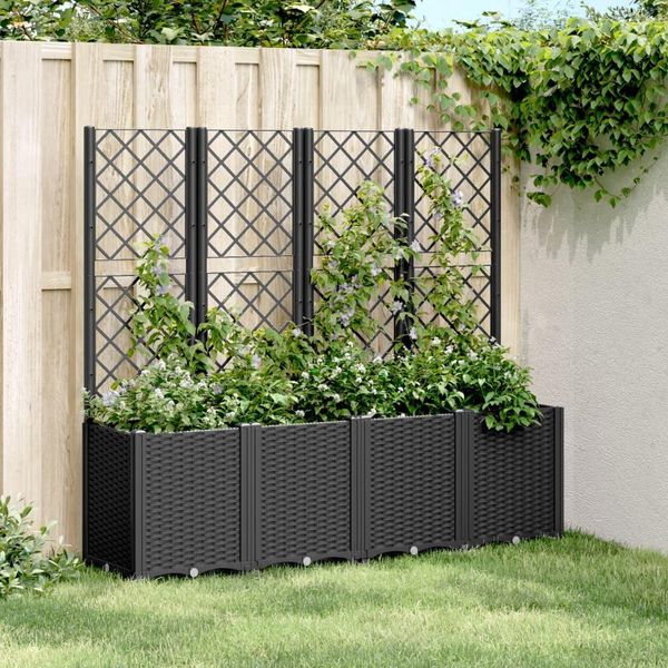 Maison Exclusive - Fioriera Con Griglia Rampicante Nera 160X40X140 Cm Pp-image