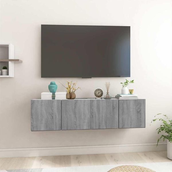 Maison Exclusive - Mobile Tv Grigio Sonoma 2 Pezzi 60X30X30 Cm Materiale Ligneo-image