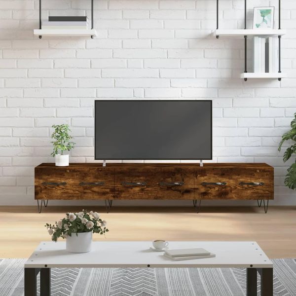 Maison Exclusive - Mobile Tv In Rovere Affumicato 150X36X30 Cm Materiale Ligneo-image