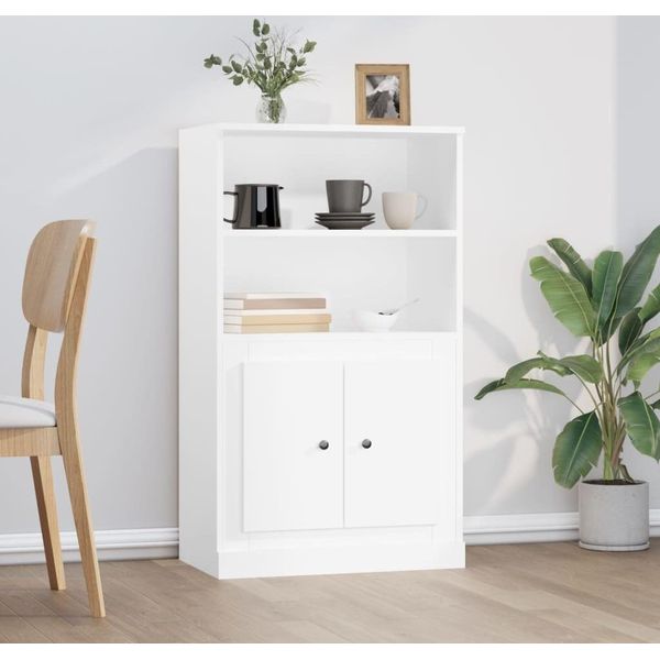 Maison Exclusive - Credenza Alta Bianca 60X35,5X103,5 Cm Materiale Ligneo-image