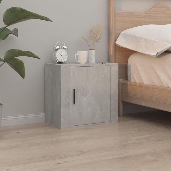 Maison Exclusive - Comodino Da Parete Grigio Cemento 50X30X47 Cm-image