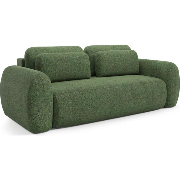 Dmora Divano Letto 3 Posti Sessame 266X121 Cm Verde, Sfoderabile Cuscini Sfoderabili Contenitore-image