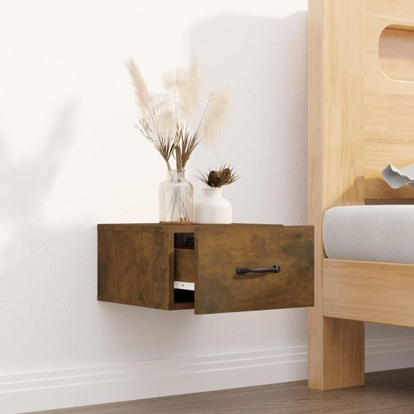 Maison Exclusive - Comodino Da Parete In Rovere Affumicato 35X35X20 Cm-image