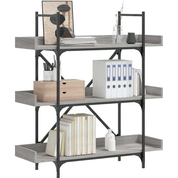 Maison Exclusive - Libreria 3 Ripiani Grigio Sonoma 100X33X108,5 Cm Materiale Ligneo-image