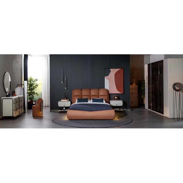 Set Completo Per Camera Da Letto Letto Matrimoniale Comodini Armadi Sgabelli-image