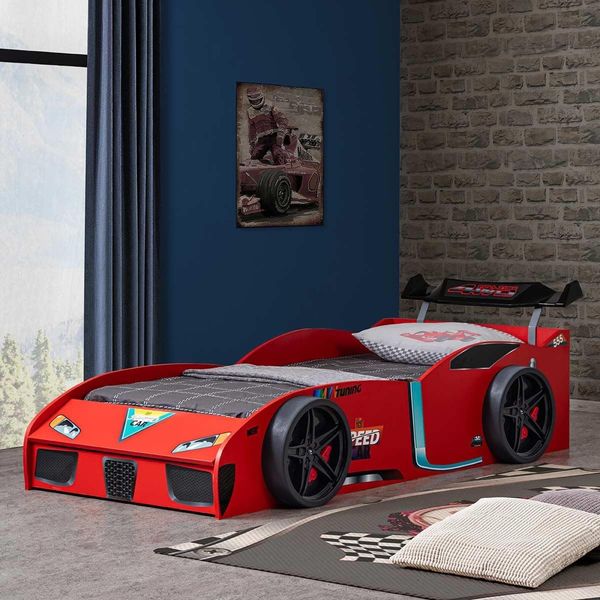 Esclusivo Letto Per Bambini In Plastica Letto A Forma Di Auto Da Corsa Design-image