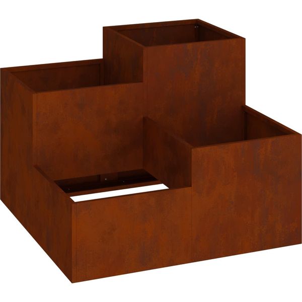 Maison Exclusive - Vaso Da Giardino Ruggine 80 X 80 X 60 Cm Acciaio Resistente Alle Intemperie-image