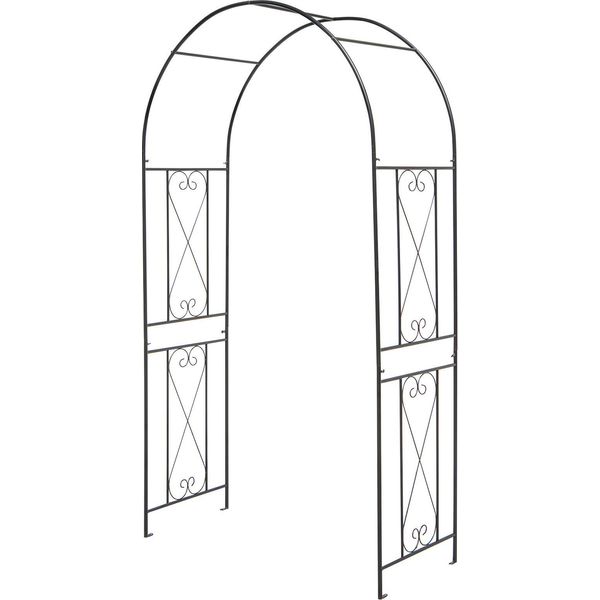 Costway Arco Per Rose In Metallo, Arco Da Giardino Per Piante Rampicanti, Griglia Per Rose Con 4 Pali Di Sostegno, Arco Di Sostegno Per Rampicanti Griglia Rampicante Arco Rampicante 120X56X220Cm-image