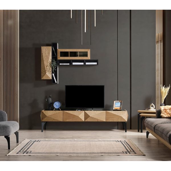 Moderno Mobile Tv Basso Beige Mobile Tv Di Design Per Soggiorno-image