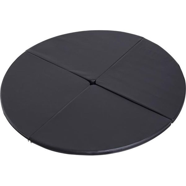 Tappetino Per Pole Dance Fortuna Lai, Tappetino Rotondo In Plastica Dello Spessore Di 5 Cm Per Esercizi Di Pole Dance, Ginnastica, Yoga, Nero-image