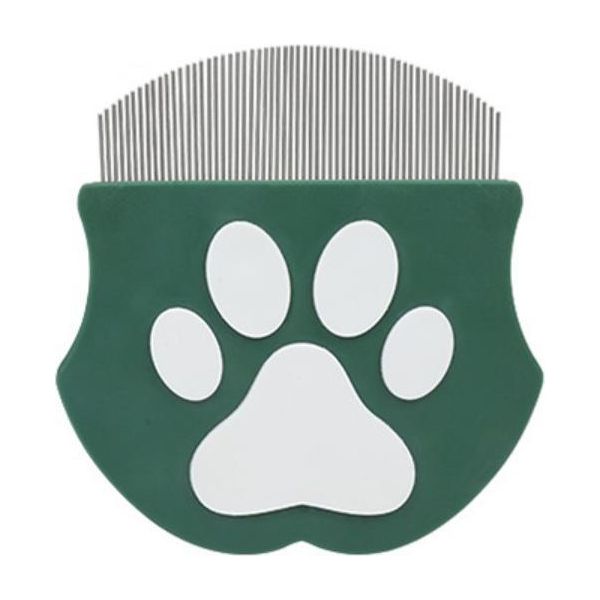 Inf Mini Pettine Antiparassitario Per Cani E Gatti, Toelettatura Viso Verde Scuro-image