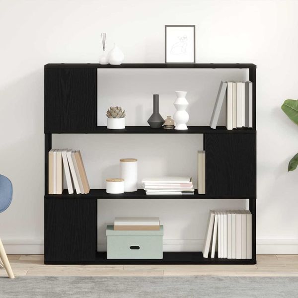 Maison Exclusive - Mobile Tv Nero Effetto Rovere 100 X 24 X 94 Cm-image