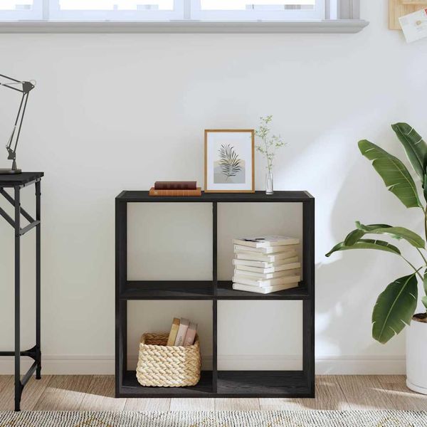 Maison Exclusive - Libreria In Rovere Nero 68,5 X 32 X 68,5 Cm Materiale Ligneo-image