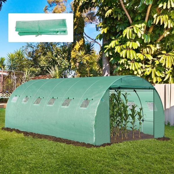 Fortuna Lai Telo Per Serra 6X3X2 M, Telo Da Giardino Impermeabile Con Protezione Uv, Telo In Pe, Telo Di Copertura Per Giardinaggio Serra Tunnel In Telo, Telo Per Tunnel Per Esterni, Piante, Verde-image