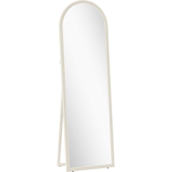 Specchio A Figura Intera Fortuna Lai, 50 X 160 Cm, Indipendente, Montaggio A Parete, Cornice Arcuata, Bianco-image