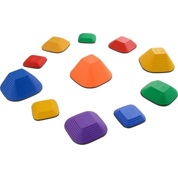 Fortuna Lai Pietre Di Fiume, 11 Pezzi Pietre Di Equilibrio Di Forma Quadrata, Impilabili E Antiscivolo Pietre Impilabili Con Carico Massimo Di 80 Kg, Per Bambini Dai 3 Agli 8 Anni, Colorate-image