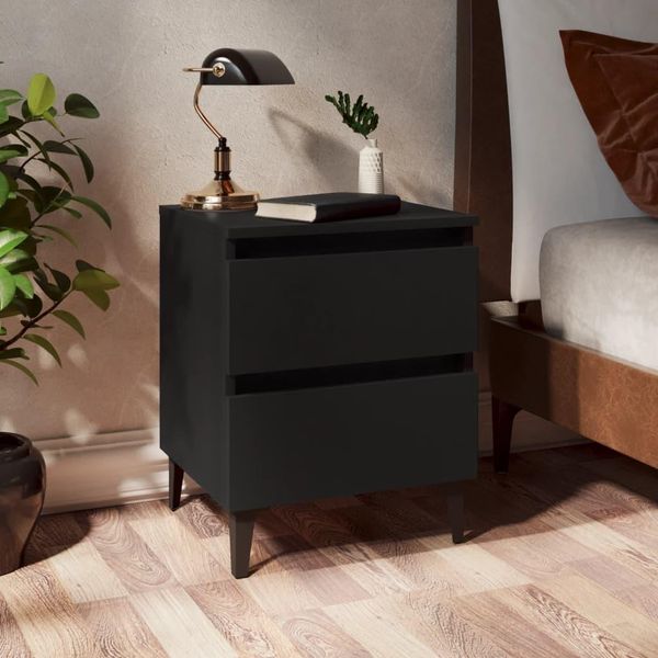 Maison Exclusive - Comodini 2 Pz. Nero 40X35X50 Cm Materiale Ligneo-image