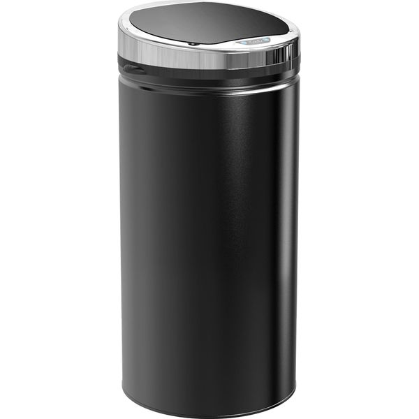Fortuna Lai Sensor Cestino Della Spazzatura 42L, Cestino Automatico Elettrico Con Coperchio, Inossidabile, Per Bagno, Ufficio, Cucina, Sala Da Pranzo, Acciaio, Nero-image