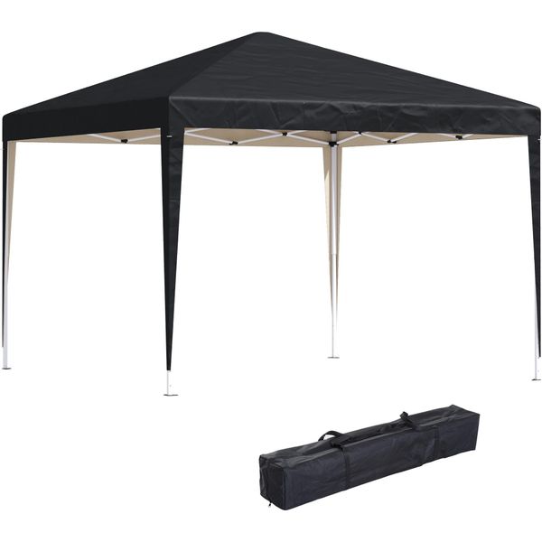 Fortuna Lai Gazebo Circa 3X3 M, Idrorepellente, Stabile, Resistente Alle Intemperie, Gazebo Pieghevole Pop-Up, Protezione Uv, Tenda Da Festa Pieghevole, Tenda Da Giardino Con Borsa, Gazebo Da Giardino Per Campeggio, Nero-image