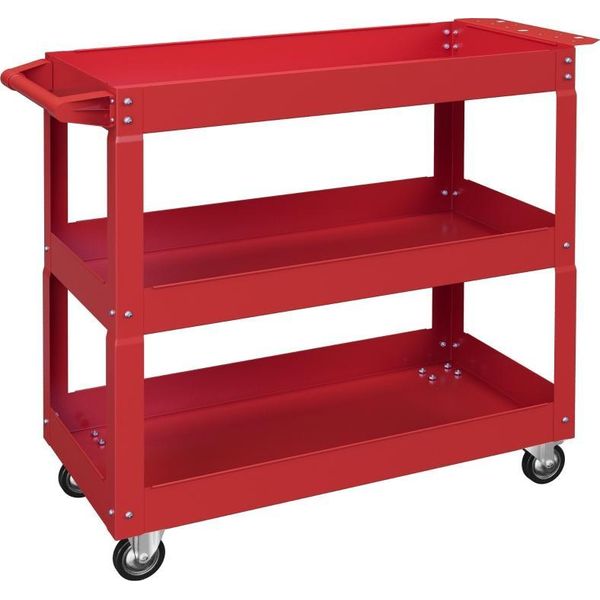 Carrello Portautensili Fortuna Lai A 3 Ripiani, 4 Ruote, Acciaio, 83L X 35,3P X 76A Cm, Rosso-image
