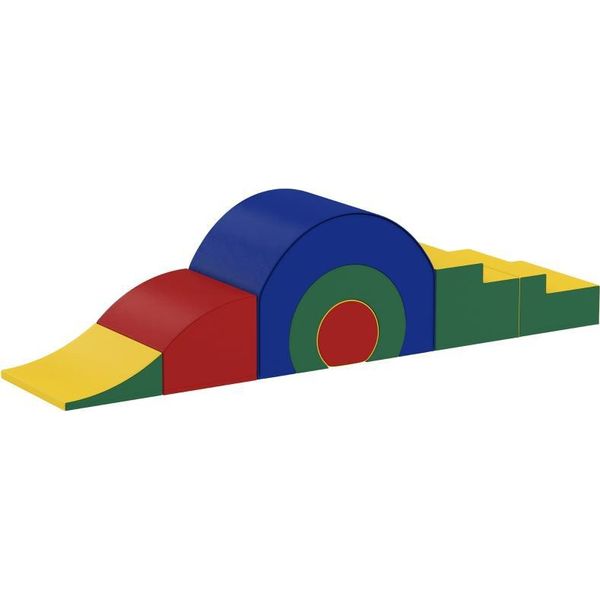 Fortuna Lai Set Di 5 Mattoncini Morbidi Per Neonati E Bambini Piccoli, Schiuma, Pelle Finta, 5 Forme Creative, Set Da Interno Per Arrampicarsi, Gattonare, Giocare, Colorato-image