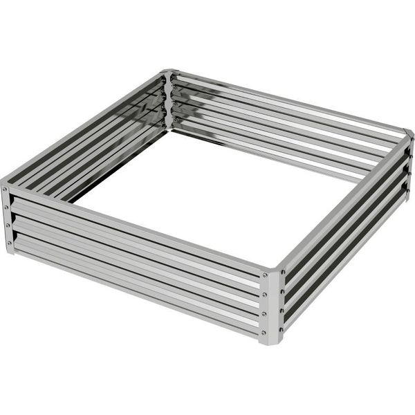 Fortuna Lai Aiuola Rialzata, Fioriera, Orto, Vaso Per Piante, Aiuola Per Erbe Aromatiche Per Giardino, Terrazza, Balcone, Acciaio, Argento, 120 X 120 X 30 Cm-image