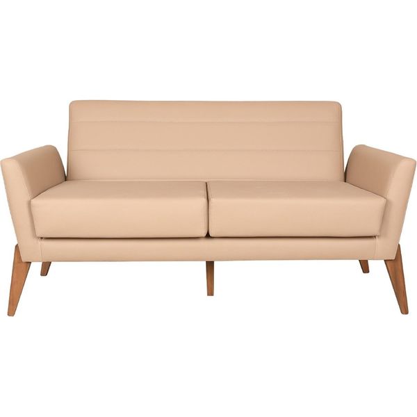 Divano In Pelle Beige Per Soggiorno Divano A 3 Posti In Ecopelle Di Design-image