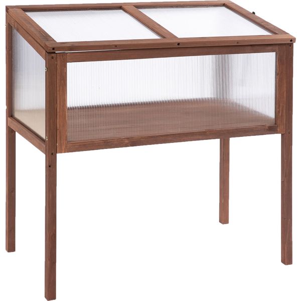Fortuna Lai Aiuola Rialzata Cassetta Per Semenzai 90 X 50 X 93 Cm Per Giardino, Balcone, Terrazza, Aiuola Per Erbe Aromatiche In Legno Di Abete E Pannello In Pc Marrone-image
