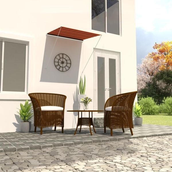 Maison Exclusive - Tenda Da Sole Retrattile 150×150 Cm Arancione E Marrone-image