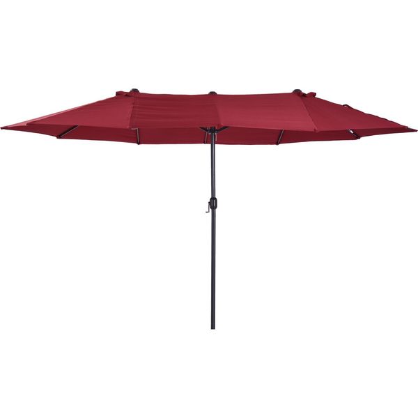 Ombrellone Fortuna Lai Ombrellone Da Giardino 455 X 270 Cm Ombrellone Da Mercato Ombrellone Doppio Ombrellone Da Terrazza Con Manovella Rosso Vino Ovale-image