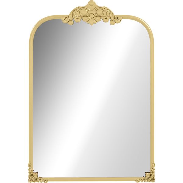 Specchio Da Parete Fortuna Lai 60 X 87 Cm Specchio Da Bagno In Stile Barocco Con Cornice Decorativa In Metallo Per Soggiorno E Camera Da Letto In Oro-image