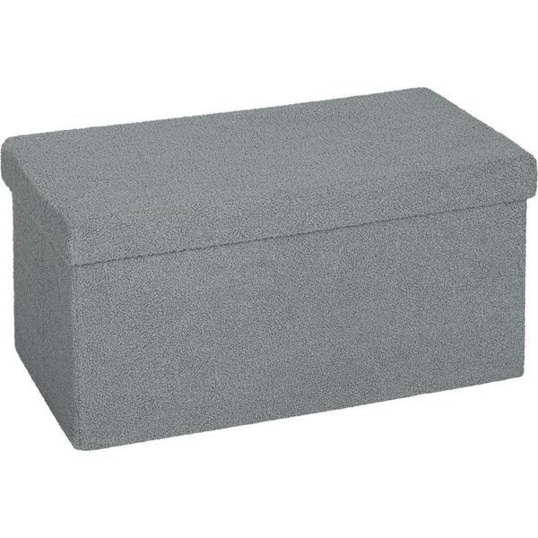 Fortuna Lai Pouf Contenitore, Panca Imbottita Con Spazio Contenitivo E Coperchio Per Soggiorno, Camera Da Letto, Corridoio, Grigio Scuro-image