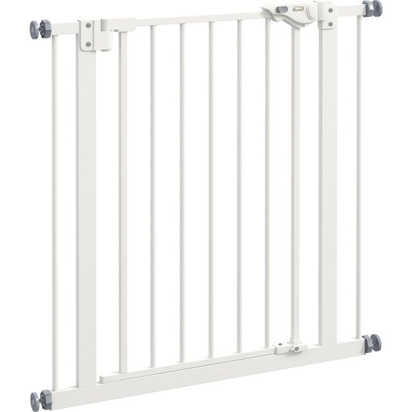 Fortuna Lai Barriera Di Sicurezza Per Cani, Barriera Di Protezione, 74-80 Cm, Barriera Di Sicurezza Per Animali Domestici, Barriera Per Cani, Barriera Di Protezione Senza Forature, Metallo, Plastica, Bianco-image