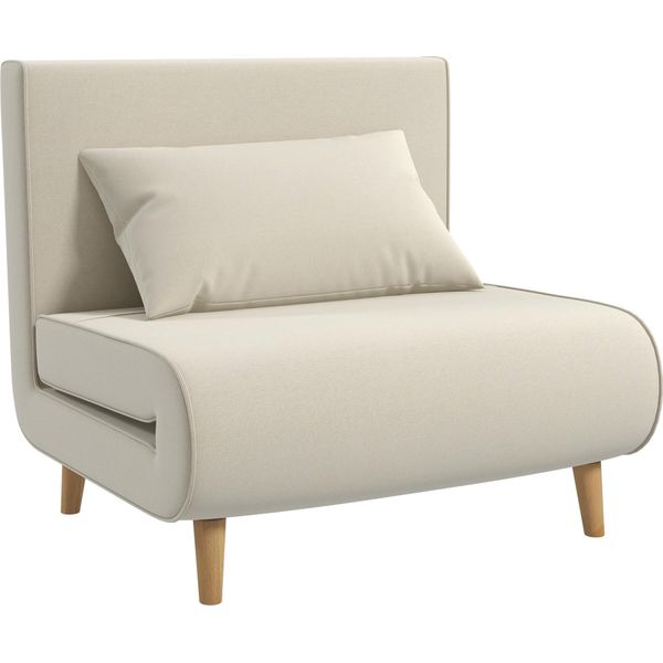 Fortuna Lai Divano Letto Divano Singolo Divano Pieghevole Con Schienale Regolabile, Stile Nordico, Imitazione Lino Per Soggiorno E Camera Degli Ospiti-image