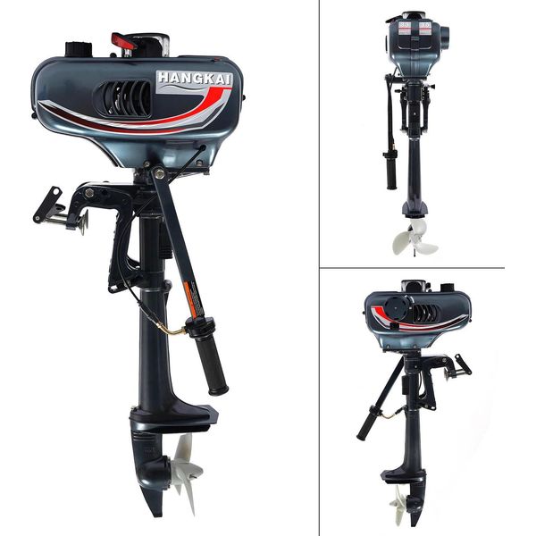 Motore Fuoribordo Per Barche - 2 Tempi 3,5 Cv (2,5 Kw) - Albero Corto 40 Cm - Accensione Cdi - Avviamento Manuale - Serbatoio Integrato Da 1,3 L - 10 Km/H-image