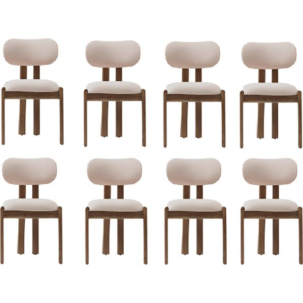 Set Di Sedie Beige Sedia Da Pranzo Con Morbida Imbottitura Sedie Da Pranzo-image