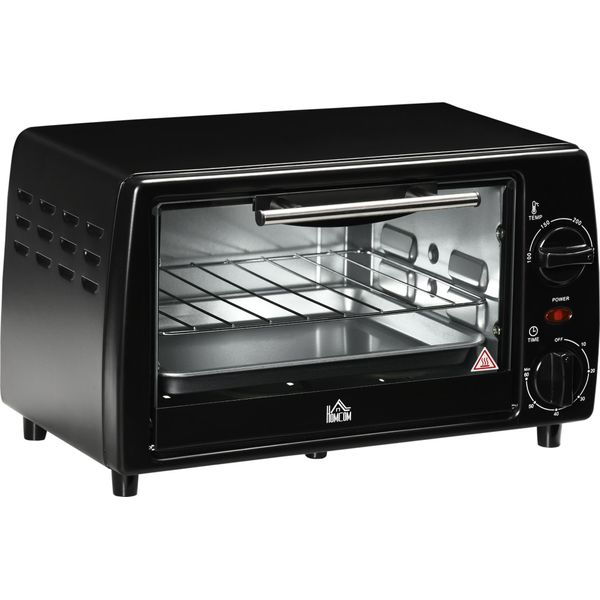 Forno Mini Fortuna Lai 10 L 750 W Fino A 230 °C Con Timer 60 Min Piccolo Forno Elettrico Con Teglia E Griglia Incluse 36,5 X 26 X 22 Cm Nero-image
