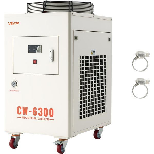 Vevor Raffreddatore Ad Acqua Industriale 8 Kw, Sistema Di Raffreddamento Ad Acqua Con Compressore, Serbatoio Da 40 L, Portata Massima 70 L/Min, Raffreddatore Ad Acqua Industriale Per Macchine Per Incisione E Taglio Laser CO2 A Tubo.-image