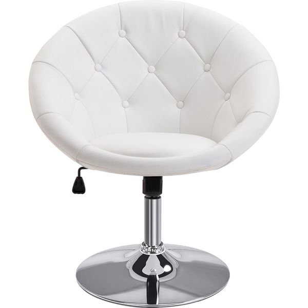 Fortuna Lai Sgabello Da Lavoro Sgabello Girevole Cromato Regolabile In Altezza Nero Biancopoliuretanoacciaio 56X71X78-90 Cm Per Ufficio E Officina-image