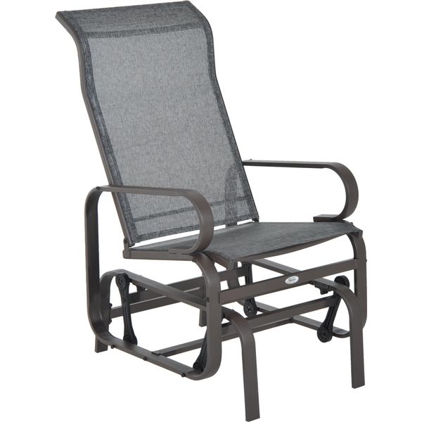 Fortuna Lai Sedia A Dondolo Sedia Da Giardino Sedia Relax 60X75X104 Cm Altalena Da Giardino In Metallo Per Terrazza E Balcone Con Tessuto Texteline-image