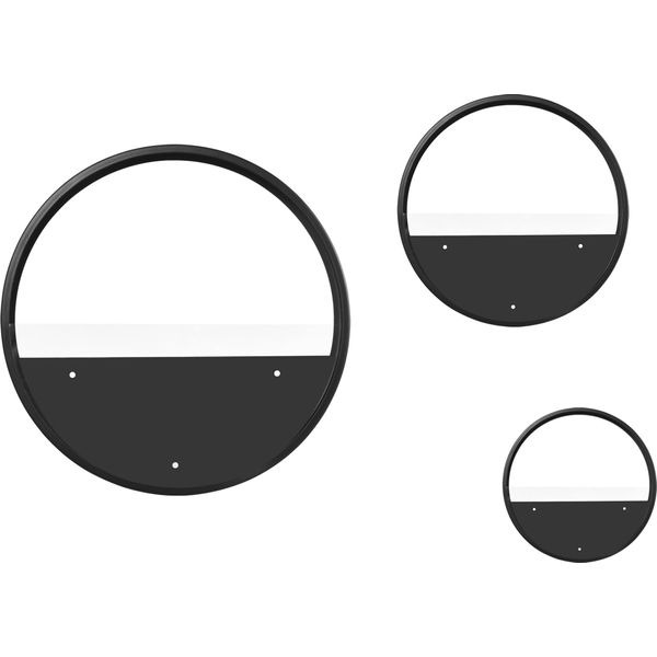 Fortuna Lai Set Di 3 Vasi Da Fiori Vasi Da Parete Per Piante Grasse E Cactus, Vaso Da Parete In Acciaio Nero, Ideale Per Giardino E Soggiorno-image