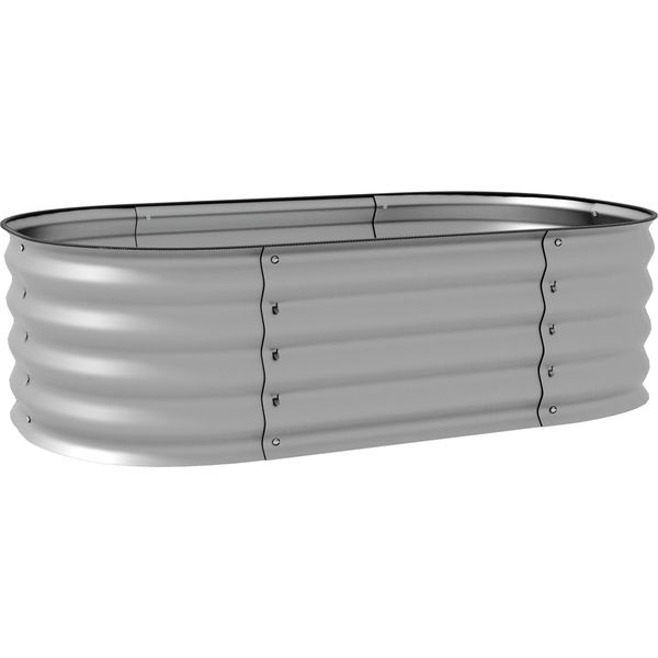 Fortuna Lai Aiuola Rialzata In Metallo 105X62X30 Cm Fioriera Aiuola Per Ortaggi Fai Da Te Fioriera Aperta Fondo Aiuola Per Erbe Aromatiche Per Giardino Balcone Argento-image