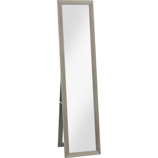 Fortuna Lai Specchio A Figura Intera Autoportante Con Supporto Specchio Da Camerino Specchio Da Guardaroba Per Camera Da Letto Alluminio Grigio-image