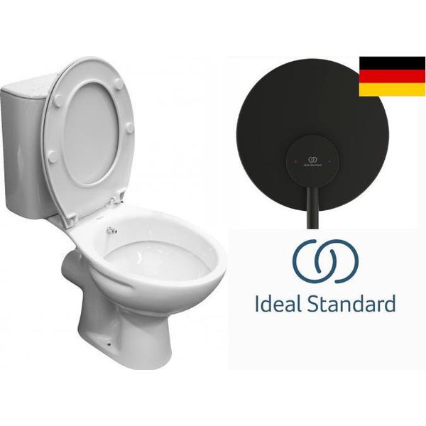 Ideal Standard | Wc Compatto Con Funzione Bidet - Nero - Meccanismo Di Scarico 3/6 L - Miscelatore Doccia Da Incasso-image