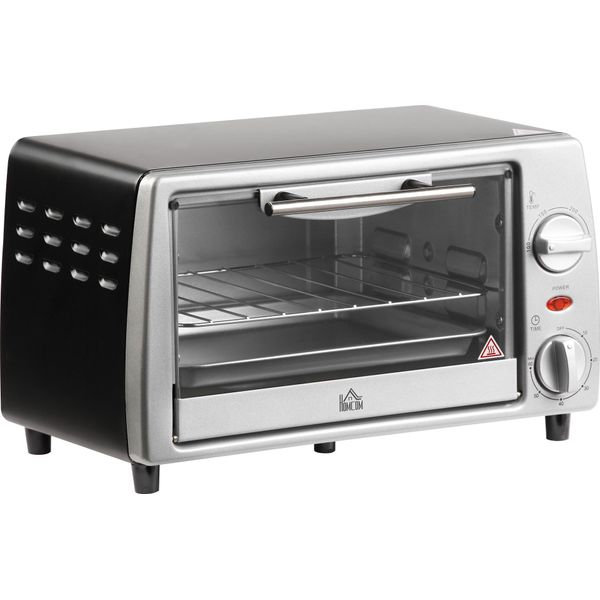 Forno Elettrico Fortuna Lai 10L Temperatura E Timer Regolabili, Grill E Teglia Inclusi, 750W, 36,5X26X22Cm, Argento Nero-image