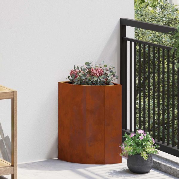 Maison Exclusive - Fioriera Angolare Arrugginita 30 X 30 X 50 Cm Acciaio Resistente Alle Intemperie-image