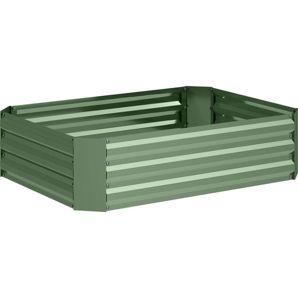 Fortuna Lai Aiuola Rialzata In Acciaio, Aiuola, Semenzaio, Aiuola Da Giardino, Fioriera Impilabile, Cassetta Per Piante, Aiuola Per Ortaggi 120X90X30 Cm Per Giardino E Balcone, Vaso Per Fiori, Piante, Ortaggi-image