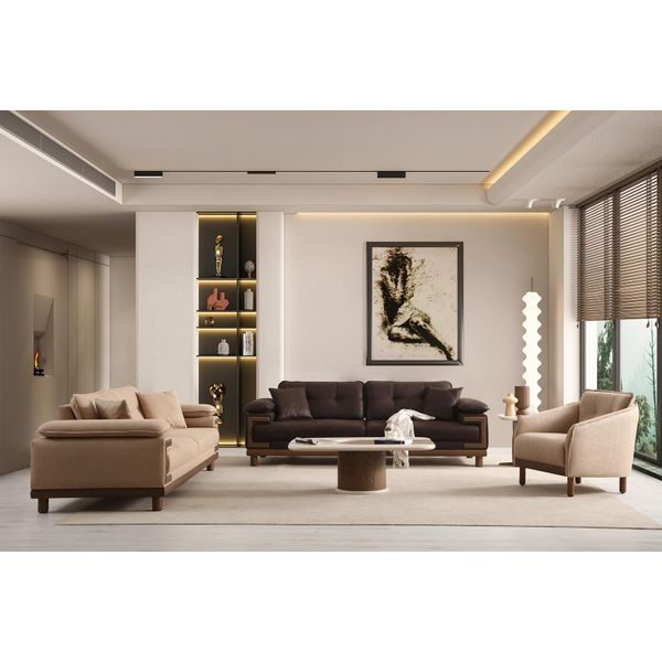 Elegante Set Di Sedute Per Soggiorno Esclusivi Divani A 3 Posti Poltrone-image